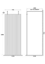 900mm Fluted Wetroom Scren with Arms & Feet - Image 2