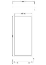 Full Outer Frame Wetroom Screen 1850x800x8mm - Image 3