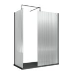 1000mm Fluted Wetroom Screen with Support Bar - Image 3