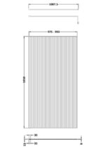 1000x1850 Fluted Wetroom Screen Inc' BAR - Image 4