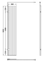 300mm Fluted Hinged Screen with Support Bar - Image 2