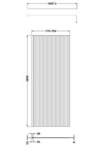 Fluted Wetroom Screen - 1850x800mm - Brushed Pewter - Image 2