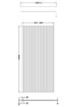 900mm Fluted Wetroom Screen with Support Bar - Image 4