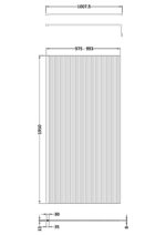 1000mm Fluted Wetroom Screen with Support Bar - Image 2