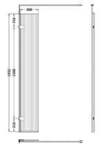 300x1950 Fluted Hinged Screen with Support Bar - Image 2