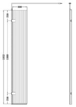 300x1950 Fluted Hinged Screen with Support Bar