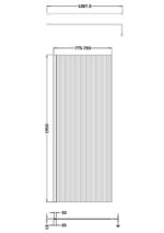 Hudson Reed 800mm Fluted Wetroom Screen with Support Bar - Image 2