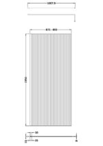 900mm Fluted Wetroom Screen with Support Bar - Image 2