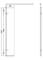 Wetroom Hinged Screen 300 x 1850mm - Image 3