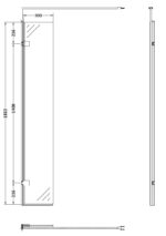 300x1850mm Wetroom Swing Screen - Image 2