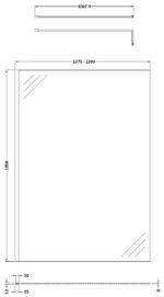 1400mm Wetroom Screen With Brass Support Bar - Image 3