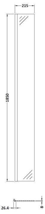 215mm Wetroom Return Screen - Image 3