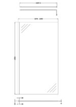 Hudson Reed 1100mm Wetroom Screen With Black Support Bar - Image 2