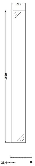 215mm Return Screen With Black Profile - Image 2