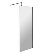 Hudson Reed 700mm Wetroom Screen With Black Support Bar
