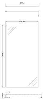 1000mm Wetroom Screen With Support Bar - Image 3