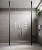 Nuie Black Wetroom Screen Ceiling Post - Image 2