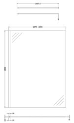 Wetroom Screen 1400x1850x8mm - Brushed Pewter - Image 2