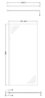 Wetroom Screen 900x1850x8mm - Brushed Pewter - Image 2