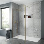 900mm Outer Framed Wetroom Screen with Support Bar - Image 2