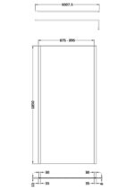 900mm Outer Framed Wetroom Screen with Support Bar - Image 3