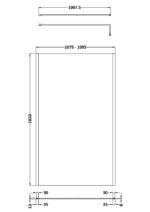 1100mm Outer Framed Wetroom Screen with Support Bar - Image 3