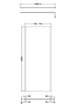 760mm Outer Framed Wetroom Screen with Support Bar - Image 3