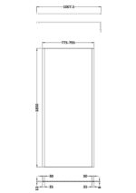 Nuie 800mm Outer Framed Wetroom Screen with Support Bar - Image 3