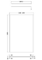 Nuie 1200mm Wetroom Screen Outer Frame 1850x8mm - Brushed Pewter - Image 2