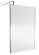 1400mm Wetroom Screen Outer Frame 1850x8mm - Brushed Pewter