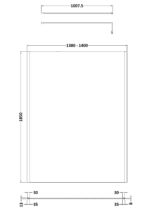 1400mm Wetroom Screen Outer Frame 1850x8mm - Brushed Pewter - Image 2