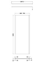 700mm Wetroom Screen Outer Frame 1850x8mm - Brushed Pewter - Image 2