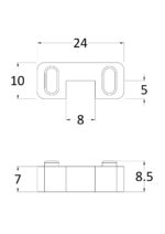 Chrome Wetroom Screen Support Foot - Image 3