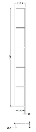 215mm Wetroom Return Screen - Image 2