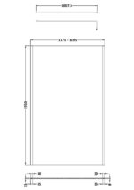 1200mm Outer Framed Wetroom Screen with Support Bar - Image 2