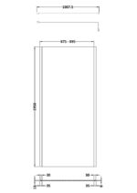 900mm Outer Framed Wetroom Screen with Support Bar - Image 2