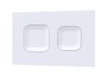 Square Dual Flush Push Button White
