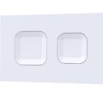 Square Dual Flush Push Button White