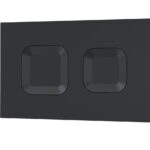 Square Dual Flush Push Button Black