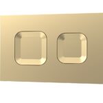 Square Dual Flush Push Button Brass