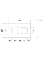 Square Dual Flush Push Button Brass - Image 3